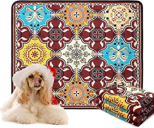 Qeils Christmas Washable Pee Pads for Dogs, 2 Pack Reusable Puppy Pads 36"x41" Super Absorbent Leakproof Dog Training Pads, Non-Slip Potty Pads for Crate, Floor, Couch, Whelping Pads Puppy Supplies