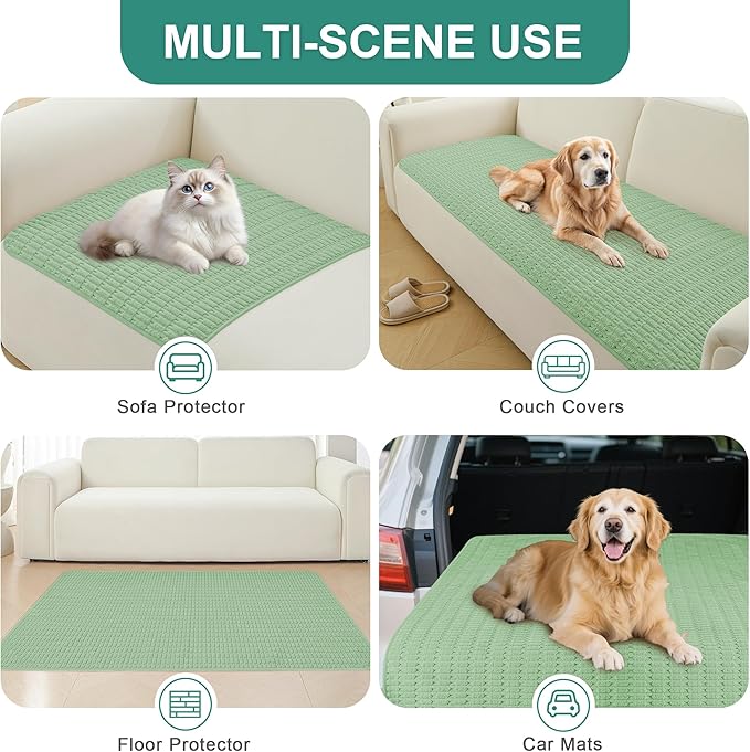 Foxdecor Couch Cover Sofa Covers Washable, Dog Bed Cover Couch Covers for 3 Cushion Couch Sofa Pet Friendly, Dog Couch Cover Furniture Covers for Pets.(Sage Green 32x82 inch)