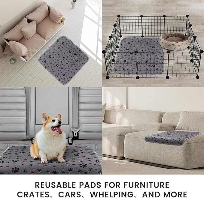 Washable Pee Pads for Dogs,2 Pack Extra Large 36"x36" Super Absorbent Reusable Puppy Pads,Non-Slip 100% Waterproof Dog Pee Pads,Pet Training Pads for Couch, Crate,Potty Training,Floor