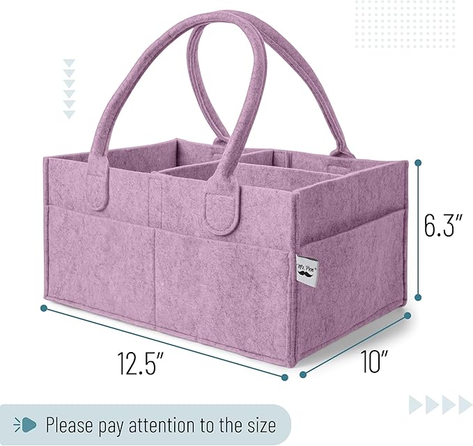 Mr. Pen- Baby Diaper Caddy Organizer, Orchid Mist, Nursery Storage Bin and Car Organizer for Diapers and Baby Wipes