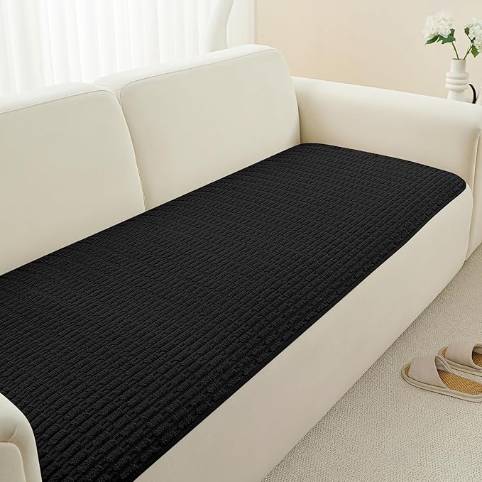 Foxdecor Couch Cover Sofa Covers Washable, Dog Bed Cover Couch Covers for 3 Cushion Couch Sofa Pet Friendly, Dog Couch Cover Furniture Covers for Pets. (Black 32x53 inch)