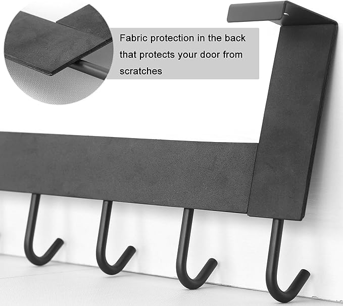 WEBI Over The Door Hooks for Hanging,Door Hanger:Over The Door Towel Rack,Over The Door Coat Rack Door Coat Hanger,6 Hooks for Hanging Clothes,Towels,Hats,Back of Bathroom,Bronze