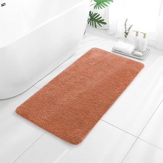 Rust Bathroom Rugs 24"x48" – Long Plush Non-Slip Bath Mat, Absorbent & Washable Microfiber Runner Rug – Perfect for Tub, Sink, or Washroom