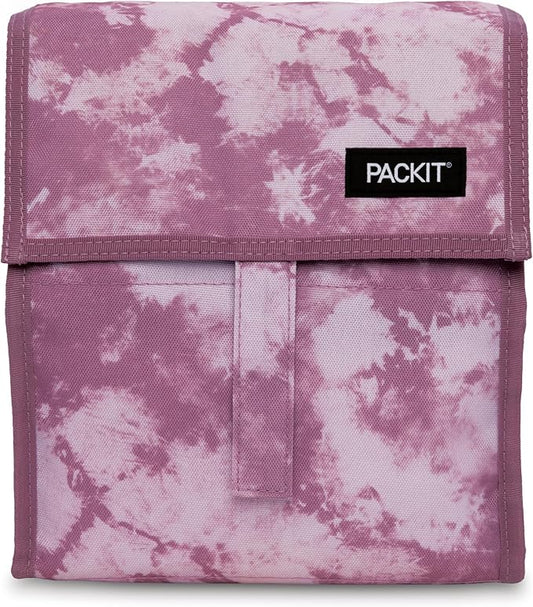 PackIt® Freezable Lunch Bag, Mulberry Tie Dye, Built with EcoFreeze® Technology, Foldable, Reusable, Zip and Velcro Closure with Buckle Handle, Designed for Work Lunch and Fresh Lunch On the Go