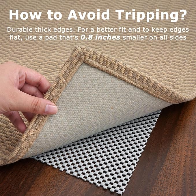 KOZYFLY Washable Entryway Rug 3x5 Ft Area Rugs Cotton Rubber Backed Throw Rugs Indoor Door Mat Kitchen Rugs Braided Floor Carpet for Front Entrance Bathroom Kitchen Living Room, Beige/Khaki