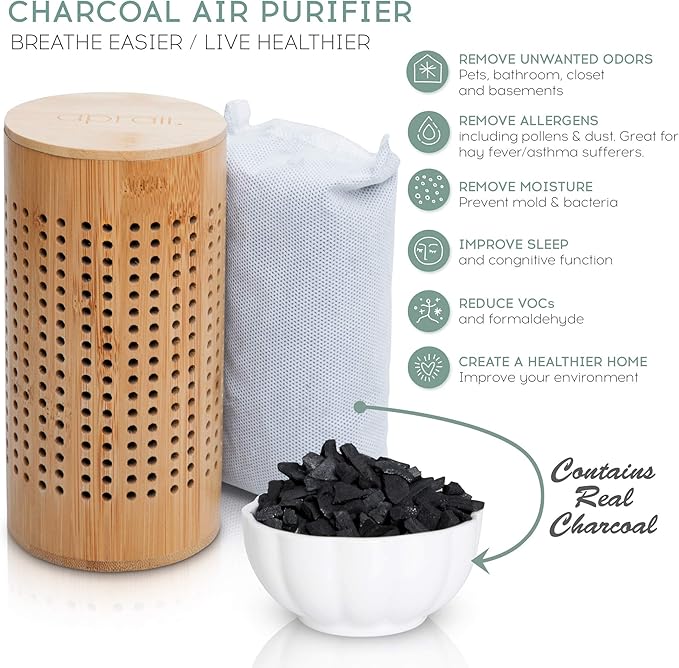 Activated Charcoal Bags - Odor Eliminator for Home - Air Purifying Bags - Bamboo Charcoal - Moisture Absorber - Closest Freshener