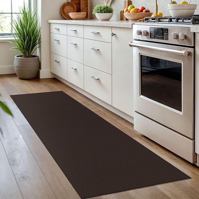 KOZYFLY Washable Runner Rug 2x7 ft Hallway Runner Kitchen Runner Rugs with Rubber Backing Bobo Entryway Runner Indoor, Carpet Runners for Hall Entrance Bedroom, Dark Coffee/Brown