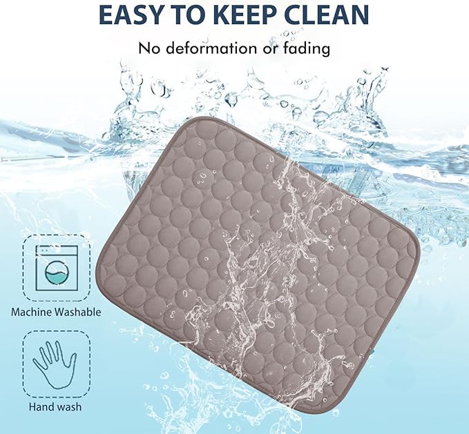 MICROCOSMOS Summer Cooling Mat & Sleeping Pad- Water Absorption Top, Materials Safe, Easy Carry, EZ Clean. Keep Cooling for Pets, Kids and Adults.(Brown, 48" x48")