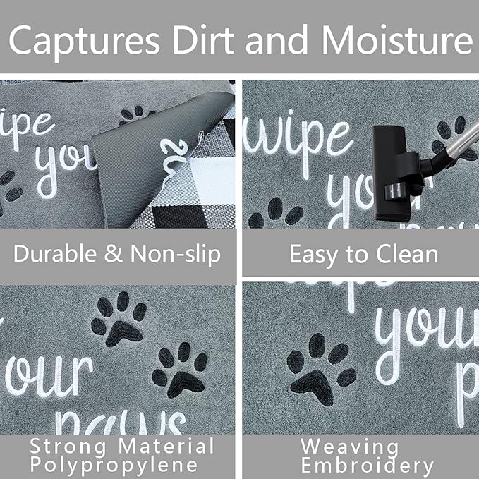 Outside Door Mats for Home Entrance Large Funny Doormat Wipe Your Paws Mats Welcome Mat for Front Door Indoor Outdoor with Non Slip Rubber Mat, 24X36