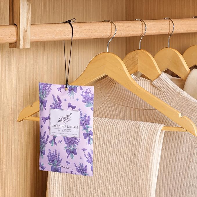 MYARO 20 Packs Fresh Lavender Scent Air Freshener for Drawer and Closet Long Lasting Sachets Bags Drawer Odor Deodorizers Home Car Fragrance