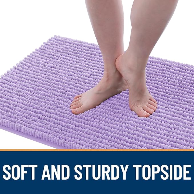 OLANLY Dog Door Mat for Muddy Paws 70x46, Ultra Absorbent Chenille Mud Doormat, Non-Slip Washable and Dirt Trapping Doormat for Indoor Entryway, Quick-Dry Indoor Pet Bed Mats for Dogs, Lavender
