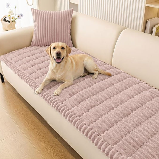 Smiry Couch Cover for Dogs, Non Slip Washable Sofa Protector for Pets, Soft Furniture Cover for Pet, Stylish Sofa Covers, Cozy Protect Against Fur, Dirt & Everyday Messes (Dusty Pink, 35.4" x 63")