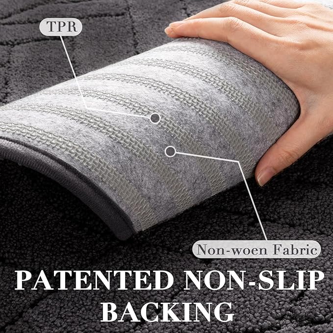 Tindbea Large Dog Mat for Muddy Paws,Absorbs Moisture Dirt Non-Slip Washable Long Mud Mat for Dogs,Soft Rubber Backing Front Inside Pet Rug for Entryway, Mud Dog Paws, Patio(32"x47",Charcoal)