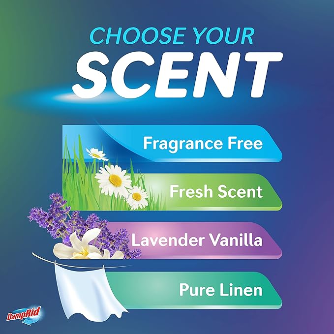 DampRid Refill Bag, 4-Pack - Fresh Scent Moisture Absorbers for Rooms with Excess Humidity, Long-Lasting, Eliminates Musty Odors and Creates Fresher Air, 4/2 lb. 12 oz (1.24 kg)