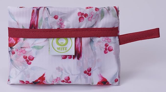 O-WITZ Reusable Grocery Bags | Vibrant Tote Bag For Groceries, Gym, Office, Beach, Toys & More | Washable Design With Large Handles For Maximum Convenience | Folds Into A Small Pouch, 5-pack, Birds