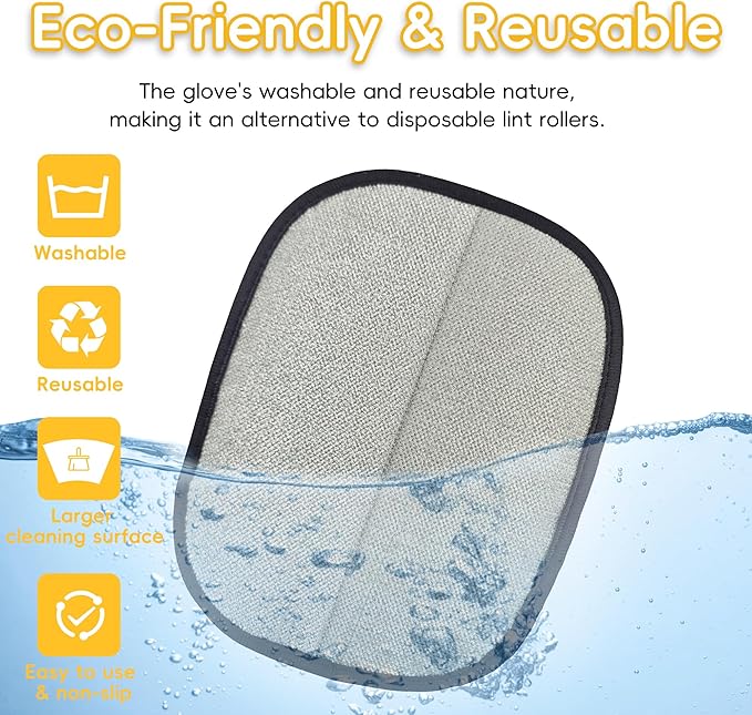 Pet Hair Removal Glove, Magic Brush Electrostatic Mitt, Pet Hair Remover Tool for Dog & Cat, Reusable Pet Hair Gloves Pet Grooming Needs, Fur Remover for Couch, Clothing, Carpet & Car Seat