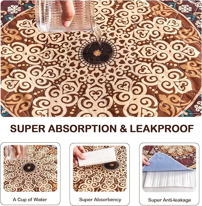 Qeils Washable Pee Pads, Reusable Puppy Pads 4 Pack 30"x34" Super Absorbent Leakproof Dog Training Pads, Non-Slip Wee Wee Pads for Crate, Floor, Potty Pads Feeding Mat Dog Pee