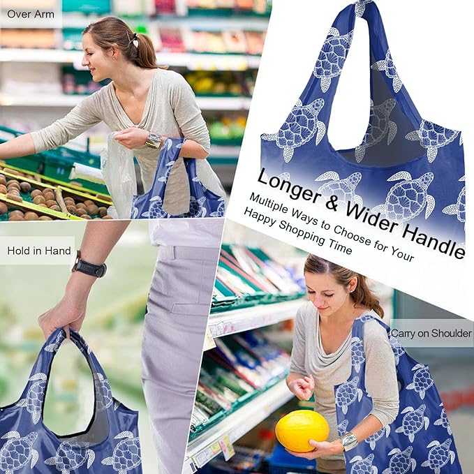 BeeGreen Mushrooms Ultimate Travel Tote Bag - Reusable Grocery Shopping Bag - Foldable Compact Portable Lightweight Duffle Bags