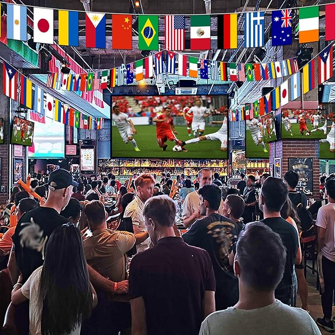 Premium Quality 95Ft 100 Countries String Flag - Vibrant International Bunting Banners Perfect for Party Decorations, Bars, Sports Clubs, School Festivals, Celebrations