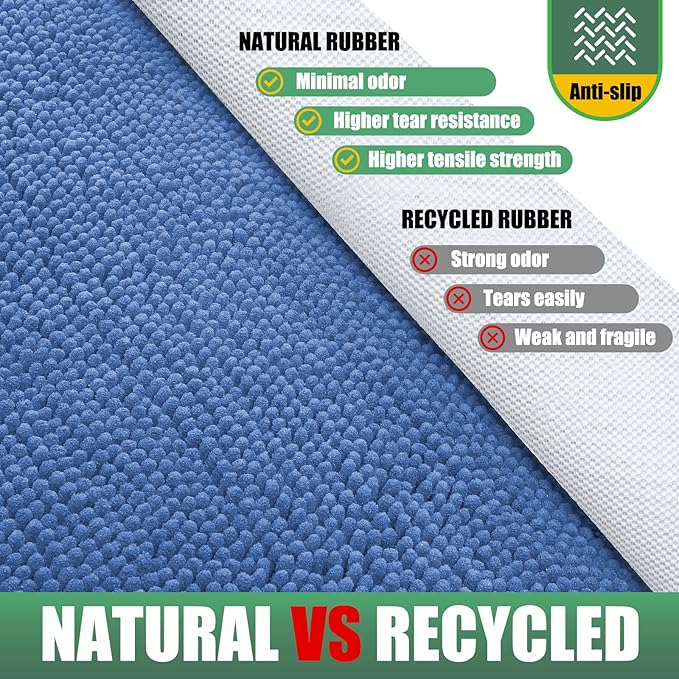 IM HOME Chenille Absorbent Outdoor Doormat 30" x 20", Washable Muddy Door Mats for Dog Non Slip Indoor Doormat Dog Mat for Muddy Paw Front Inside Doormats for Entryway Cornflower Blue