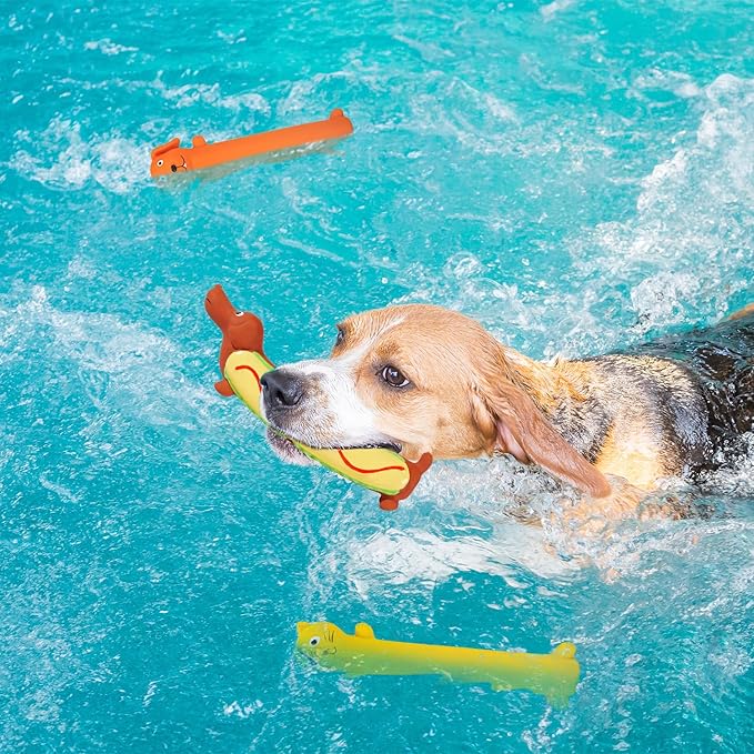 DDuoSnooth 3 Pcs Original Squeaky Latex Dog Toy for Small Medium Large Breeds, Rubber Bite Force Pet Toys for Cat Puppy Animal, Safe and Easy to Clean 9-11 inch