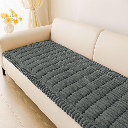 hyha Couch Covers for Dogs Washable, Non Slip Plush Dog Sofa Protectors, Fuzzy Pet Couch Covers for 3 Cushion Sofa Pet Friendly (Dark Grey, 27.6" x 70.9")