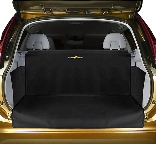 GOODYEAR Water Resistant SUV Cargo Cover – Heavy-Duty Trunk Protector for Dogs, Durable Liner with Side Walls, Pet Mat, Trunk Cover for SUV and Car, Car Accessories - Standard Size