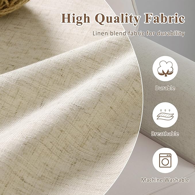 SPWIY Couch Arm Covers Linen Chair Arm Covers 2 Pieces Washable Recliner Armrest Cover for Pets Stain Resistant & Anti-Scratch Furniture Protector for Sofa, Beige, 20" W x 24" L