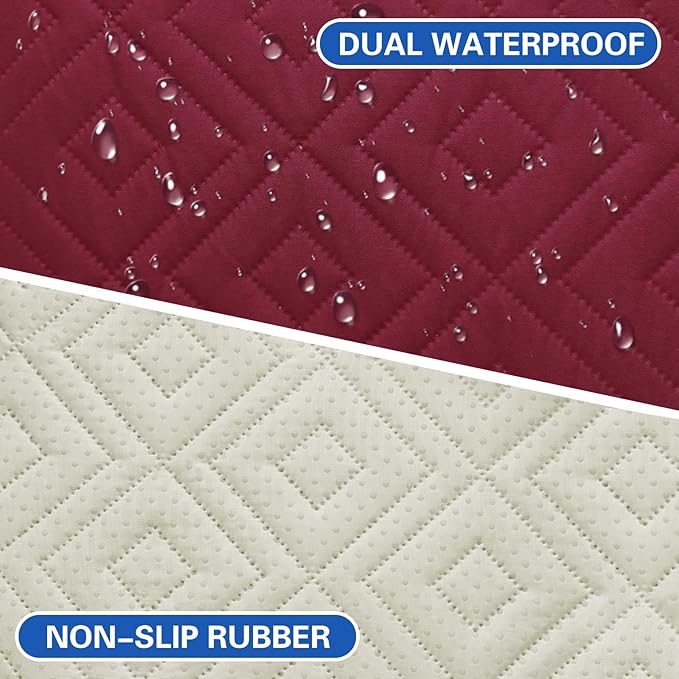 2026 Waterproof Sofa Dog Blanket (30"x70") Comfy Couch Sofa Mat for Pets with Anti-Slip Back, Universal Incontinence Lightweight Liner Pad for Furniture Car Picnic etc Durable Washable, Wine Red