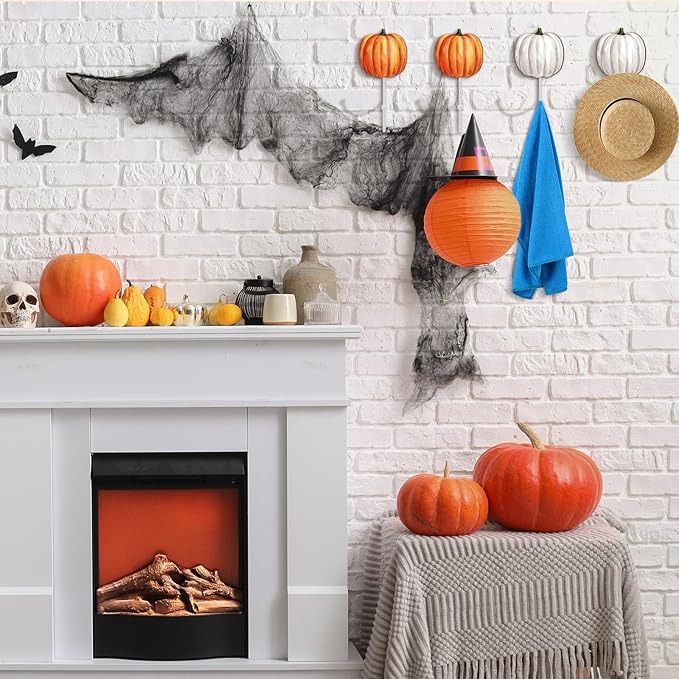 Weysat 4 Pcs Autumn Pumpkin Wall Hooks Pumpkin Key Holder Fall Towel Hooks Thanksgiving Wall Decor Heavy Duty Clothes Hanger for Fall Bathroom Living Room Decor