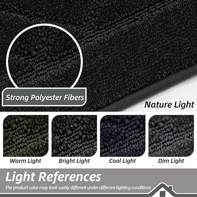 BEQHAUSE Dirt Trapper Door Mat 24" x 36", Doormat Non-Slip Entryway Rugs Washable, Dog Door Mat Stain Resistant and Absorbent Welcome Floor Mat for Front Back Door, Mud Wet Shoes & Paws, Black