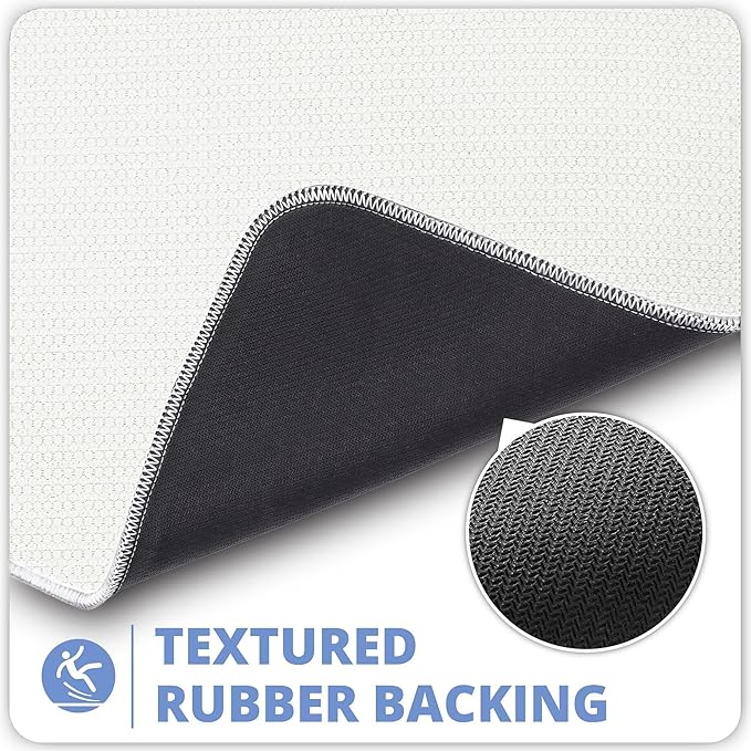 Toilet Rugs U Shaped Bathroom Rug,Machine Washable Non Slip Quick Dry Super Absorbent Ultra Thin Toilet Mats for Bathroom Toilet.Cream,1'8"x2'(20x24inch)
