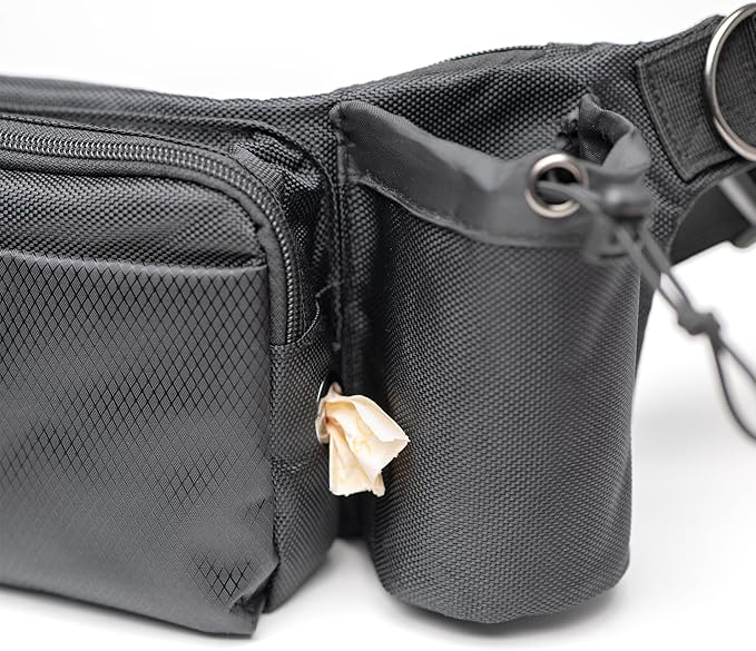Dog Walking Waist Pack with 2 Water Bottle Holders, 2 D-Rings, Fanny Pack for Walking Running Hiking