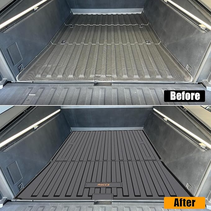 Truck Bed Mat Compatible with Cybertruck 2025 2024 Bed Mat TPE Heavy Duty Cargo Liner All Weather Protection Bed Liner Cargo Liner Accessories