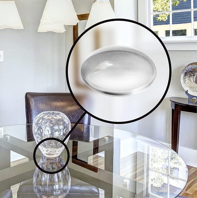 Slipstick Premium Cabinet Door Bumpers 3/8” Round Clear Adhesive Pads, Cabinet Stoppers, Rubber Bumpers for Drawers, Cupboards, Cutting Boards, Glass Tops, Picture Frames, Furniture, 48 Dampers