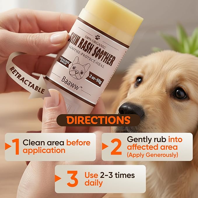 Dog Irritated Skin Relief - Hot Spot Soother Skin Treatment Moisturizer, Anti-Itch & Allergy Dog Lotion, All-Natural Rash Cream for Canines - Soothing Relief for Dry & Itchy Coat - Balm 2 oz