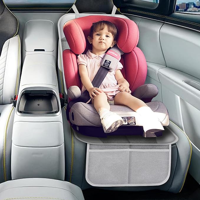 Meolsaek Car Seat Protector for Child Car Seat, Durable 600D Fabric Waterproof Car Seat Cover with Thick Pad Non-Slip Backing (No Imprints)