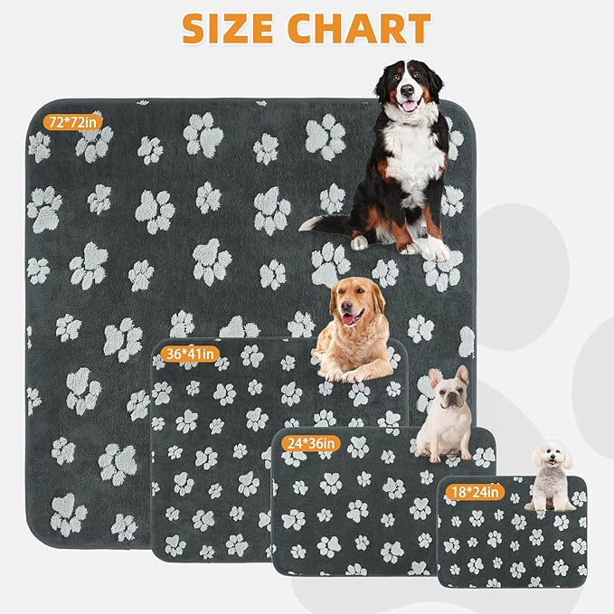 KOOLTAIL Washable Pee Pads for Dogs, 2 Pack Super Absorbent & Ultra Soft Warm Plush Puppy Potty Training Pads, Quick Dry & Leakproof Reusable Pet Mats Whelping Pad for Floor,Crate,Couch,24x36in