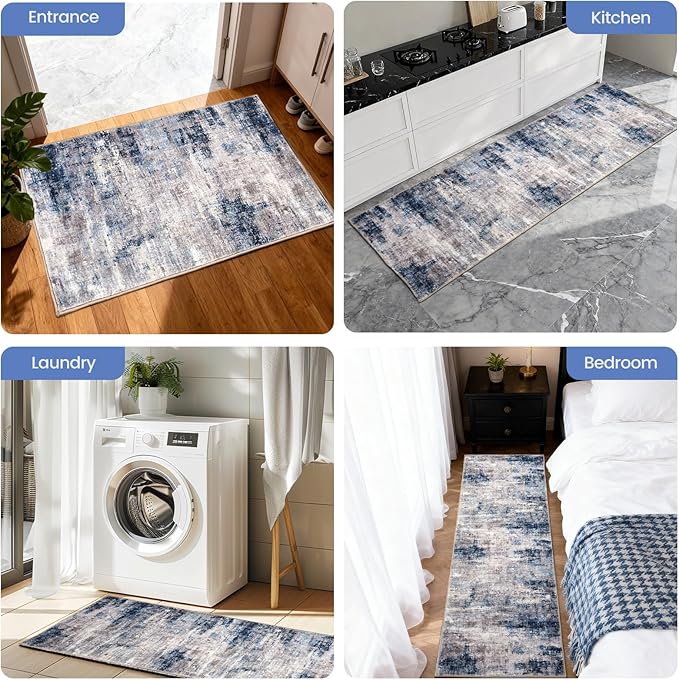 Kitchen Rug Set 3Pcs, Boho Rug Sets Non Slip Washable for Floor Thick Farmhouse Kitchen Decor Runner Rugs for Kitchen, Entryway，Laundry, Hallways 20''x32''+20''x48''+20''x59