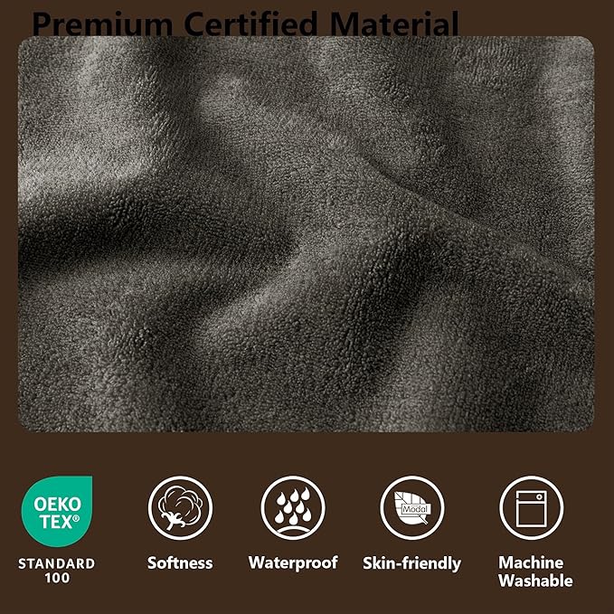 Tuffeel Waterproof Blanket for Bed, Leak Proof Dog Couch Blankets Reversible, Pet Throw Sofa Furniture Protector Machine Washable-82 x120,Light Brown+Dark Brown