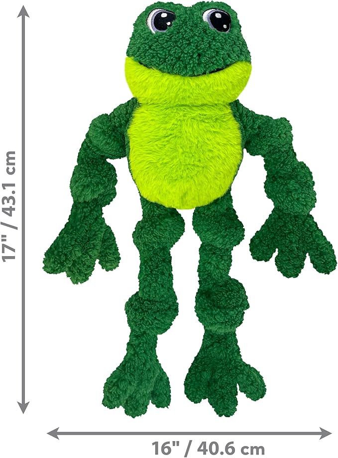 KONG Knots Oversized Dog Toy - Large/X-Large - with Inner Rope Skeleton (Frog/Monkey Combo)