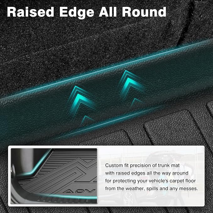 Mixsuper Cargo Liner for Chevy Equinox/GMC Terrain 2025 2026, All Weather Cargo Mat for Chevy Equinox Rear Trunk Liner Black