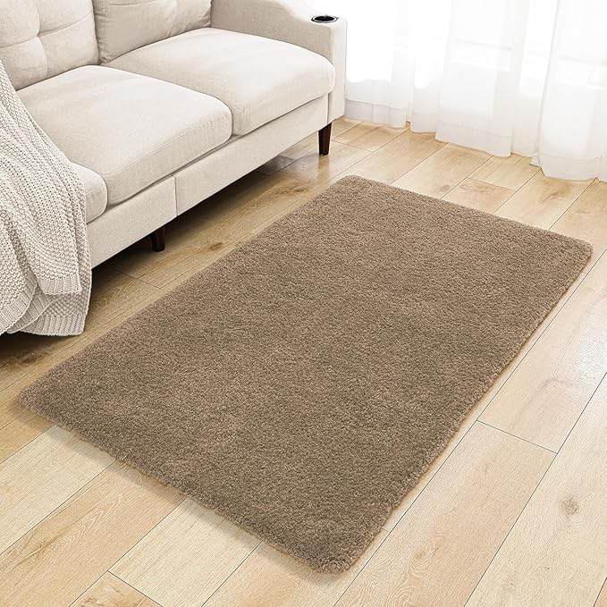 Light Brown Bathroom Rugs 36"x60" - Extra Large Microfiber Bath Mat, Non Slip Absorbent and Washable Bathroom Rug, Plush Fluffy Floor Mat - Ideal for Spacious Bathrooms or Bedrooms