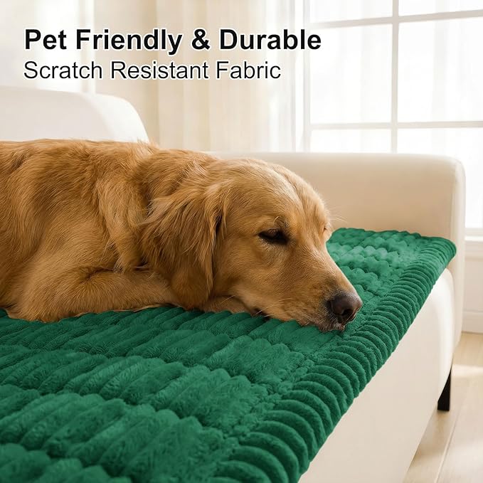 Smiry Couch Cover for Dogs, Non Slip Washable Sofa Protector for Pets, Soft Furniture Cover for Pet, Stylish Sofa Covers, Cozy Protect Against Fur, Dirt & Everyday Messes (Turquoise, 27.6" x 59")