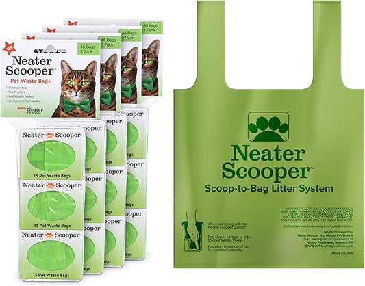 Neater Pets Neater Scooper Standard Size Refill Bags for Standard Neater Scooper Litter Scoop with Bags (12 Boxes, 180 Count)