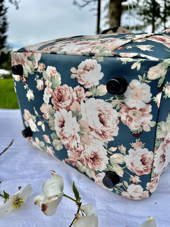 Kwang Min Insulated Insulated Cooler Bag,Reusable Large Lunch Bag for Women, Great for Outdoors,Camping,Party,Premium Quality,Adjustable Strap,Foldable