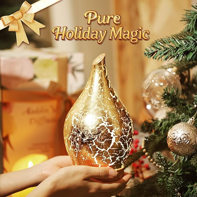 Porseme Essential Oil Diffuser Glass Aromatherapy Ultrasonic Humidifier, Air Refresh Auto Shut-Off, Timer Setting, BPA Free for Home Hotel Yoga Leisure SPA Gift 150ml Last 6H