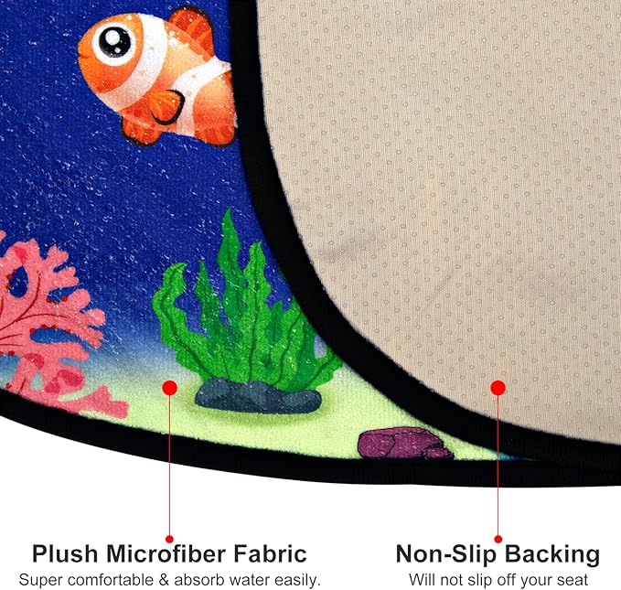Waterproof Sweating Car Seat Cover for Post Gym Workout, Running, Swimming, Beach and Hiking, Universal Fit Non-Slip Bucket Seat Protector for Cars SUV Trucks, Machine Washable (Ocean)