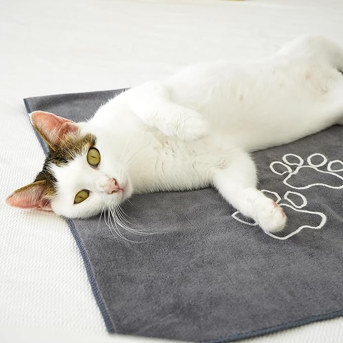 Unconditional Love | Premium Pet Drying Towel | Ultra Absorbent and Soft Microfiber Towel for Dogs and Cats (Grey) XL