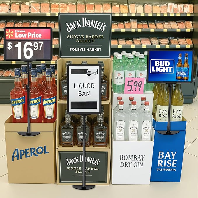 6Pack Sign Stand for Display 8.5 x 11, Adjustable Poster Stand for Table Top & Floor, Floor Standing Sign Holder, Signage Stands for Business, Tradeshow, Store, Farm Display Stands